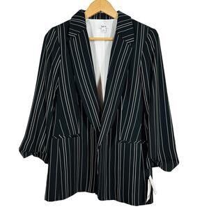 NEW! Bar III Offset Pinstripe Blazer Suit Jacket Black White Career Suit - M